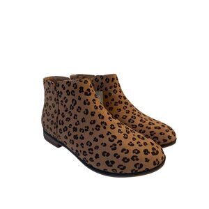 Cat &  Jack Girls Opal Leopard Print Zipper Ankles Booties size 1 NWT